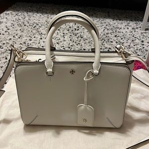 Tory Burch Robinson Mini Square Tote - White
